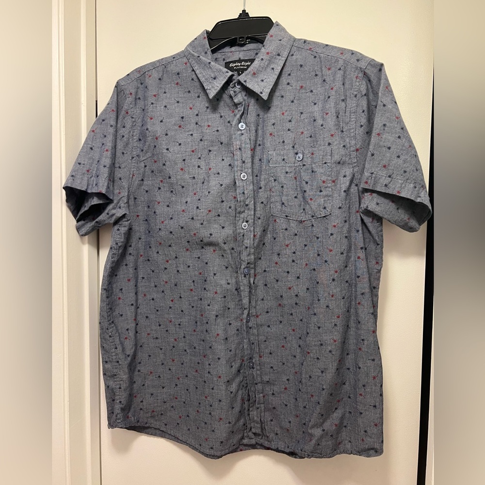 Large Mens Button up Tee shirt